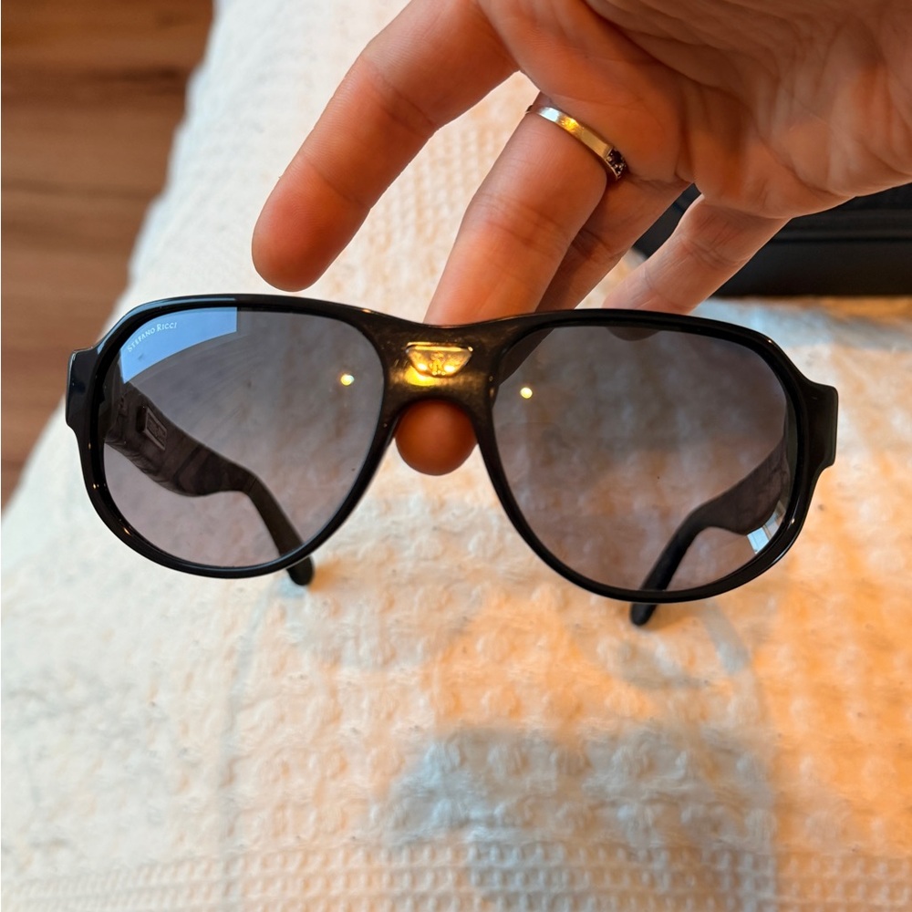 Stefano Ricci Crocodile Leather Black Sunglasses - Picture 6 of 13